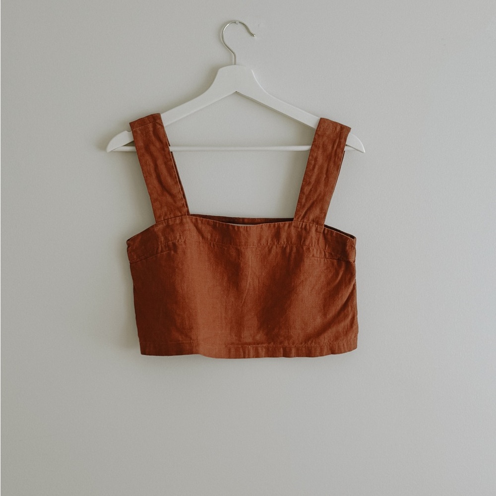 Dahlia Linen Cropped Tank